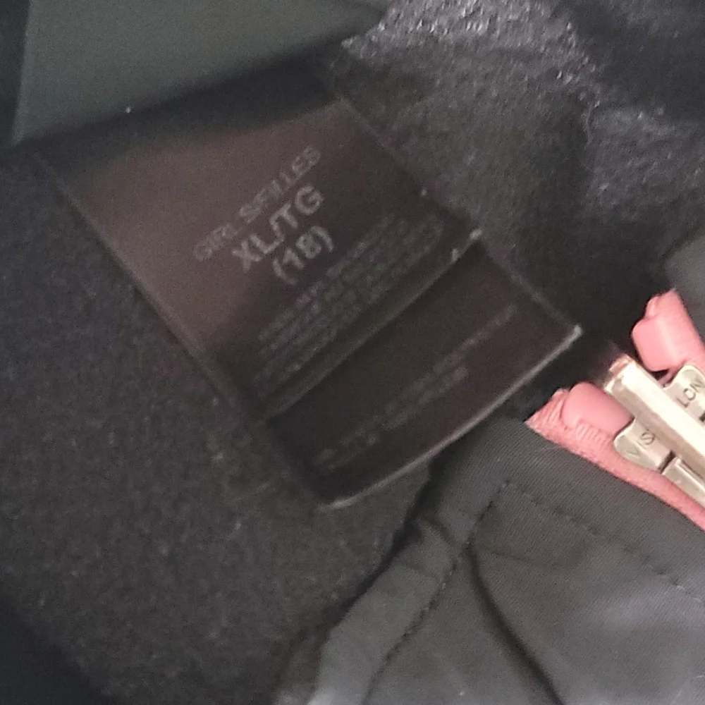 The North Face‎ Black W/ Pink Full Xip Polartec Recycled Girls XL 18 EUC